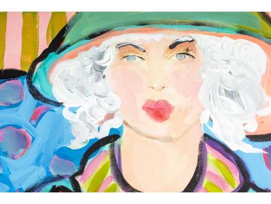 Laura Davis (American [NC], 20th Century) Acrylic On Canvas Painting Titled 