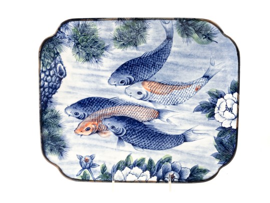 Sun Ceramics Koi Fish Platter 