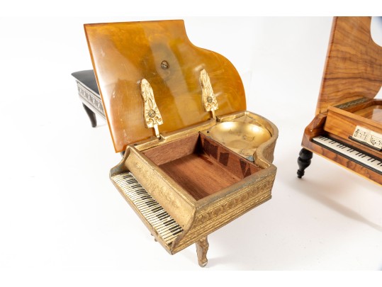 Vintage Swiss Music Box Miniature Pianos