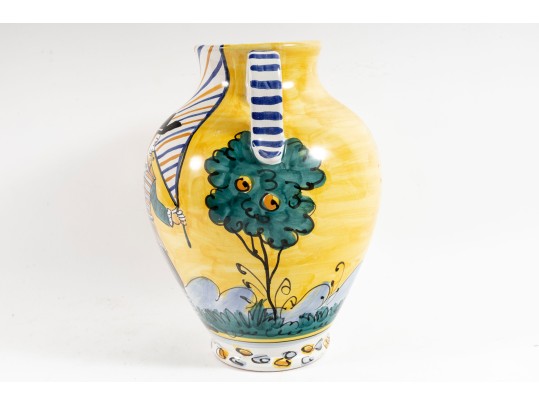 Vietri Italy Hand-Painted Pottery Vase