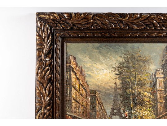 Oil On Canvas Paris Landscape, Untited -- Unknown Artist