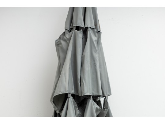 Modern Patio Umbrella In Gray & Iron Stand