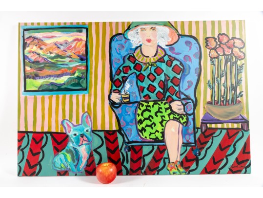 Laura Davis (American [NC], 20th Century) Acrylic On Canvas Painting Titled 