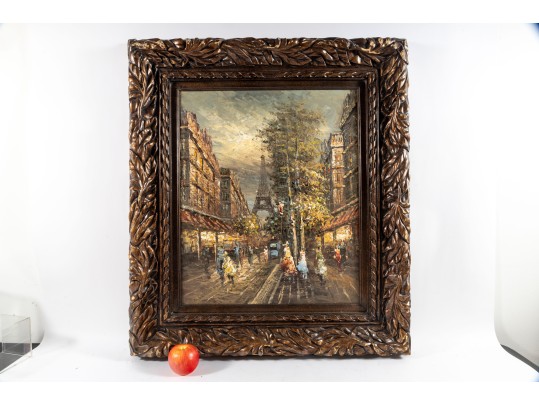 Oil On Canvas Paris Landscape, Untited -- Unknown Artist