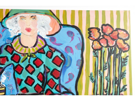 Laura Davis (American [NC], 20th Century) Acrylic On Canvas Painting Titled 