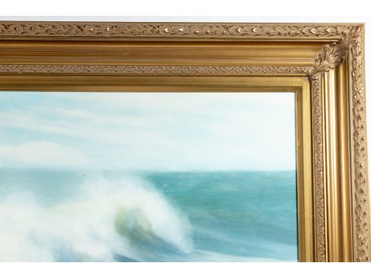 Jerry Schuster (American, 20th Century) Oil On Canvas Tidal Wave Landscape Painting