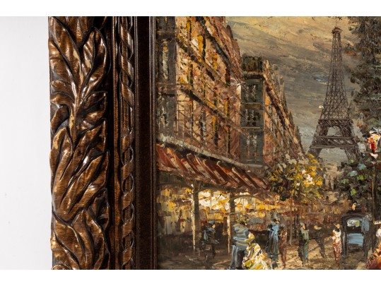 Oil On Canvas Paris Landscape, Untited -- Unknown Artist