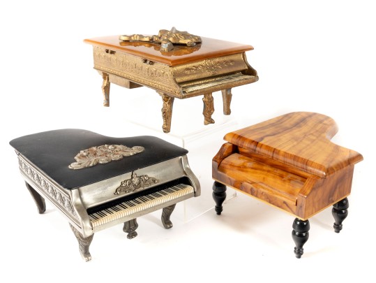 Vintage Swiss Music Box Miniature Pianos