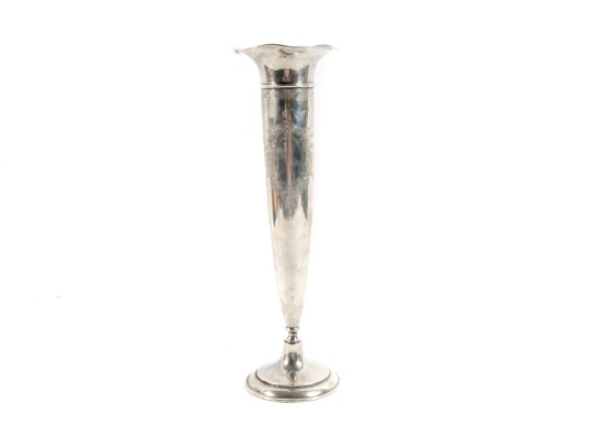 International Sterling Cement Weighted Tall Bud Vase