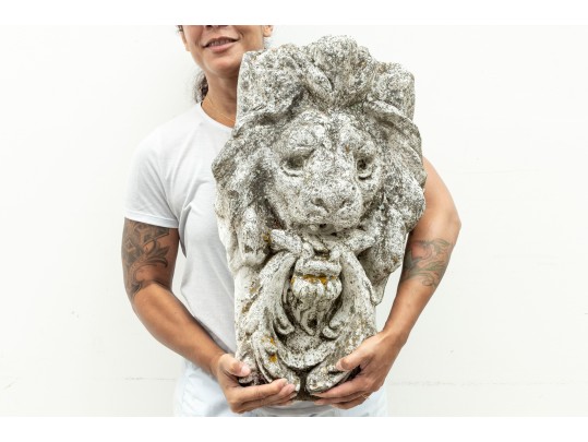 Large Decorative Concrete Lion Head 