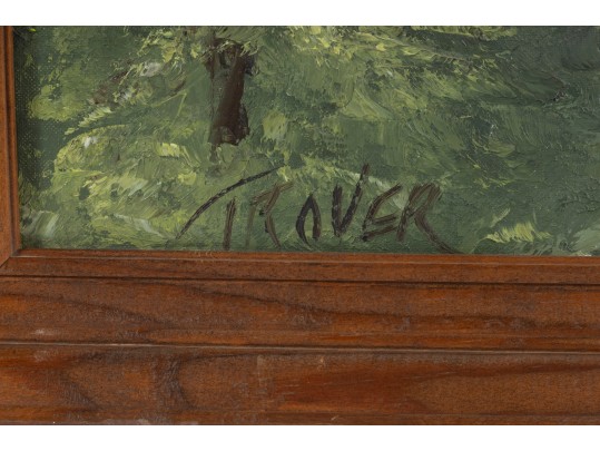 Joseph Trover (American, 1919 - 2002) Oil On Canvas Board Landscape Painting