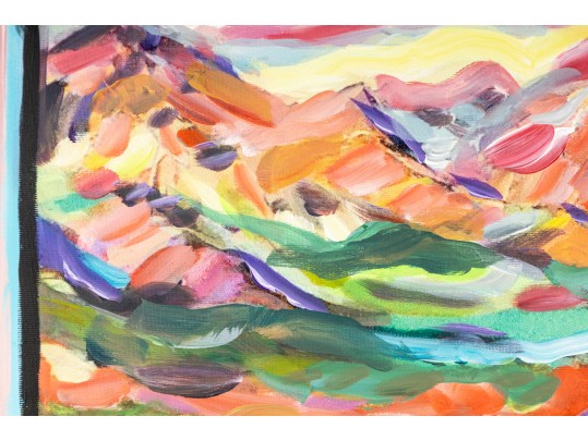 Laura Davis (American [NC], 20th Century) Acrylic On Canvas Painting Titled 