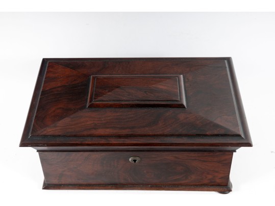 Vintage Coffin Form Mahogany Tea Caddy