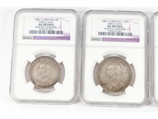 NGC Graded Great Britain Florin Jubilee Head Coins