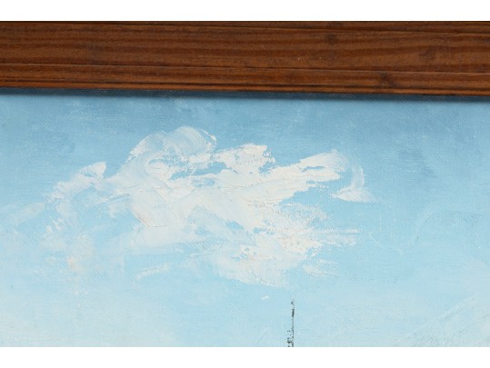 Joseph Trover (American, 1919 - 2002) Oil On Canvas Board Landscape Painting