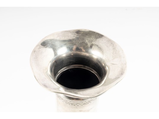 International Sterling Cement Weighted Tall Bud Vase