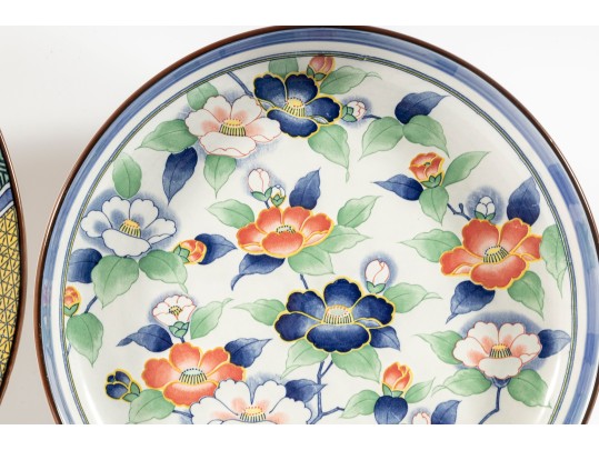 Tajimi Kutani Japan Asian Porcelain Decorative Bowl & Platter