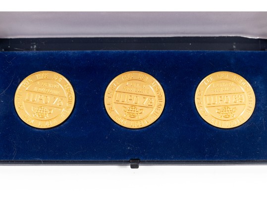 Gold Plated Post Exhibition LUPO Huguenin Commemorative Coins