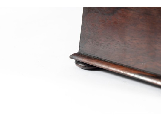 Vintage Coffin Form Mahogany Tea Caddy