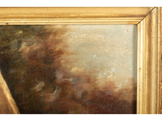 Antique Oil On Canvas Strawberry Still Life Painting -- Unsigned 