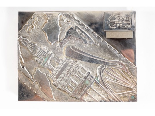 Espamer '96 Seville Exhibition Silver-Plated Jewelry Box