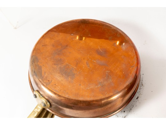 Vintage Copper Pan Set With Overhead Pan Hanger (Hooks Included)