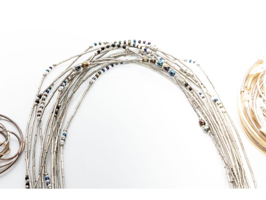 Collection Of Silver/Gold-Tone Metal Costume Jewelry 