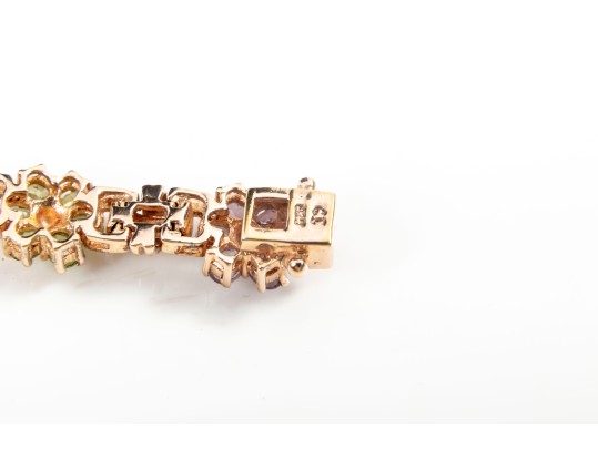 Gold Plated Sterling Silver Gemstone Bracelet