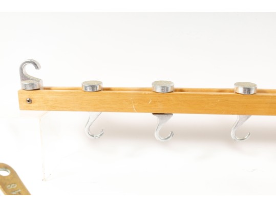 Vintage Copper Pan Set With Overhead Pan Hanger (Hooks Included)