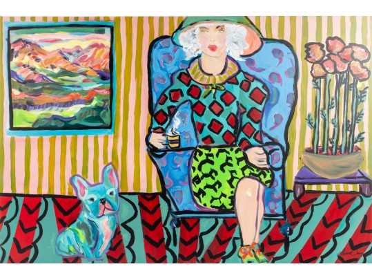 Laura Davis (American [NC], 20th Century) Acrylic On Canvas Painting Titled 