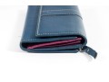 Coach Leather Trifold Wallet (Blue/Fuchsia)