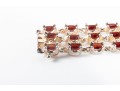 Gold Plated Sterling Silver 57 Garnet Bracelet 