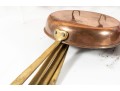 Vintage Copper Pan Set With Overhead Pan Hanger (Hooks Included)