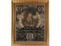 Tibetan Thankga Textile Painting Of Manjusri 