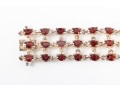 Gold Plated Sterling Silver 57 Garnet Bracelet 