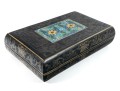 Oriental Laqeured Wood & Enamel Capsule Box