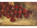 Antique Oil On Canvas Strawberry Still Life Painting -- Unsigned 