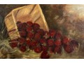 Antique Oil On Canvas Strawberry Still Life Painting -- Unsigned 