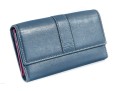 Coach Leather Trifold Wallet (Blue/Fuchsia)