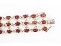 Gold Plated Sterling Silver 57 Garnet Bracelet 