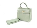 Vintage Coach Madison Biltmore Bag & Wallet In Celadon Green Leather