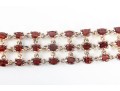 Gold Plated Sterling Silver 57 Garnet Bracelet 