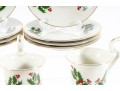 Neiman Marcus Porcelain Holly Demitasse Porcelain Tea Set