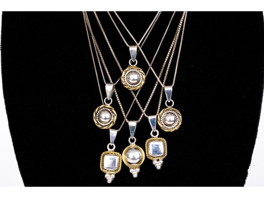 Collection Of Sterling Silver And Sterling Vermeil  Contemporary Motif Jewelry Pieces