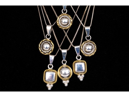 Collection Of Sterling Silver And Sterling Vermeil  Contemporary Motif Jewelry Pieces