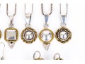Collection Of Sterling Silver And Sterling Vermeil  Contemporary Motif Jewelry Pieces