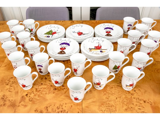 Pottery Barn 48 Piece “Santa Baby” Japanese Made China Set