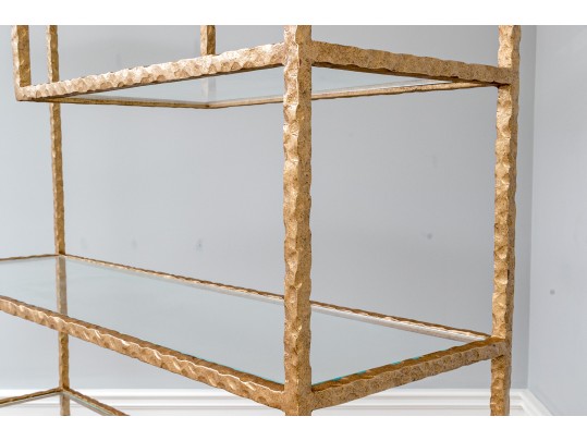 Quality Gilt Solid Hand Moulded Wrought Iron Etagere