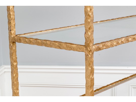 Quality Gilt Solid Hand Molded Wrought Iron Etagere