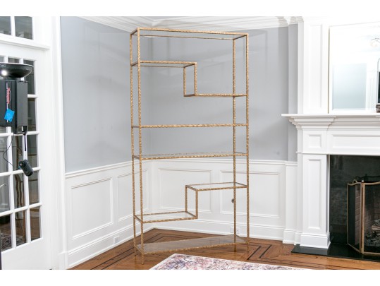 Quality Gilt Solid Hand Moulded Wrought Iron Etagere